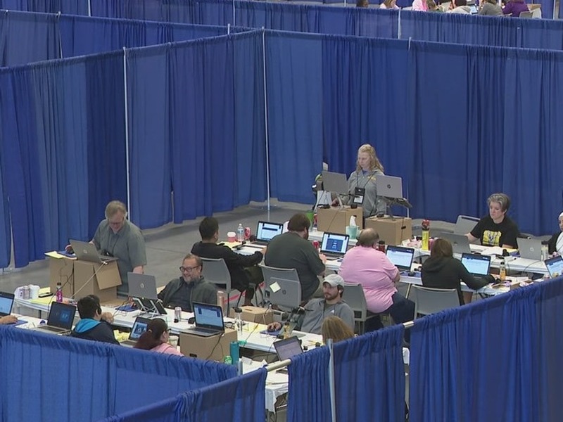 P Macroeconomics readers scoring student free-response questions at the 2026 AP Reading in Cincinnati