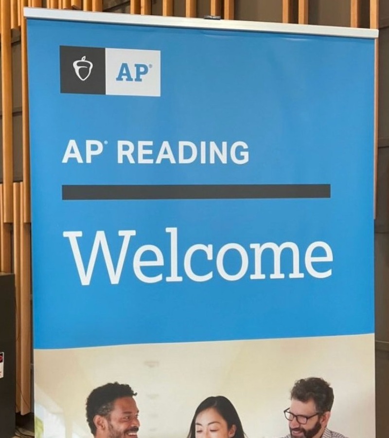 College Board AP Reading welcome sign at the 2026 AP Reading