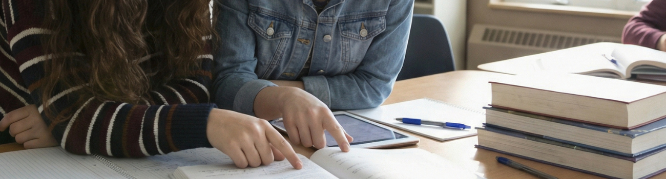 Two students practice what they've learned from unit 2 to date.
