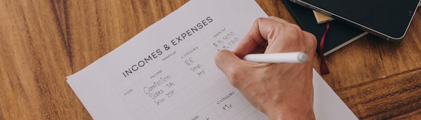 An individual fills out their budget as a demonstration of lesson 5.9 "A Closer Look at Budgeting."
